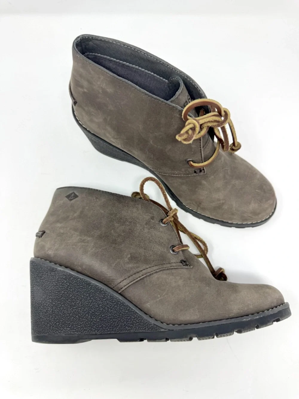 Sperry Women's Celeste Prow Wedge Ankle Booties - Gray Leather